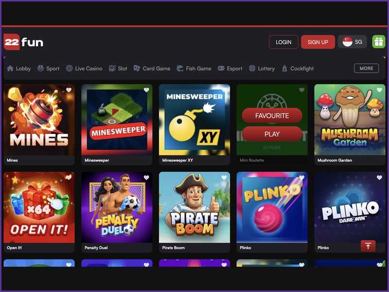 Registo passo a passo de uma conta no casino 22fun