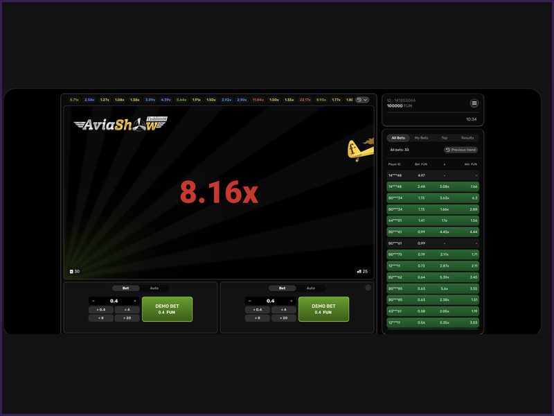 Additional features and bonus functions of Aviashow
