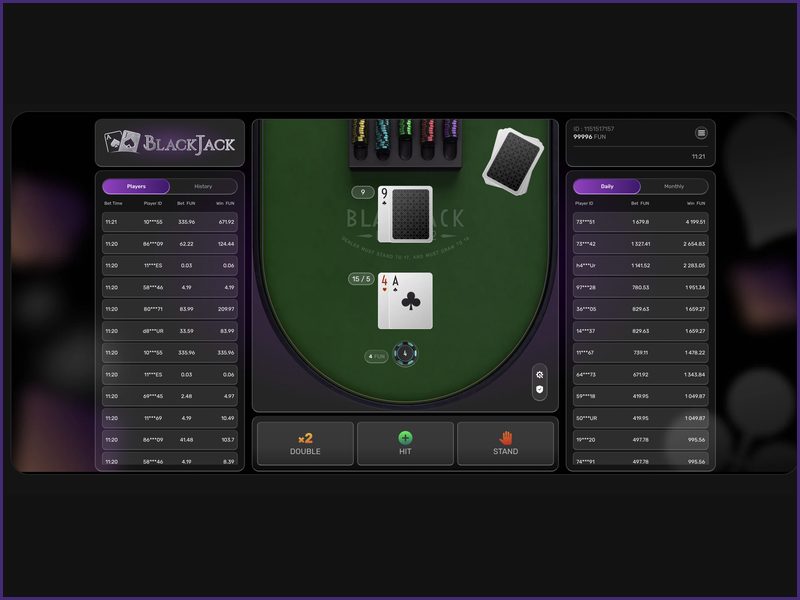 Versão de teste gratuita do BlackJack sem dinheiro real
