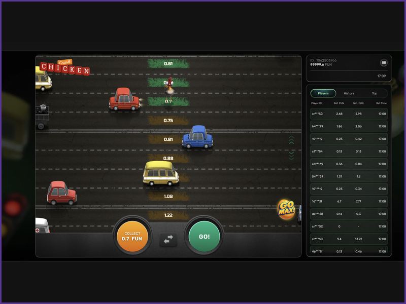 How the game works and the rules for moving in Chicken Crash