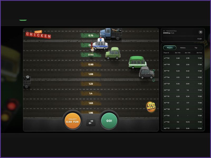 Minimum and maximum bet limits in Chicken Crash