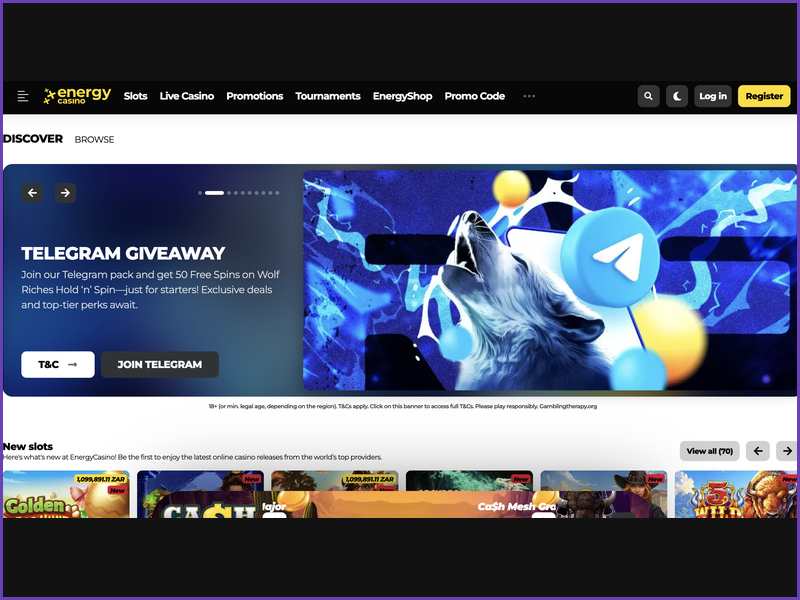 Principaux avantages et caractéristiques du casino EnergyCasino