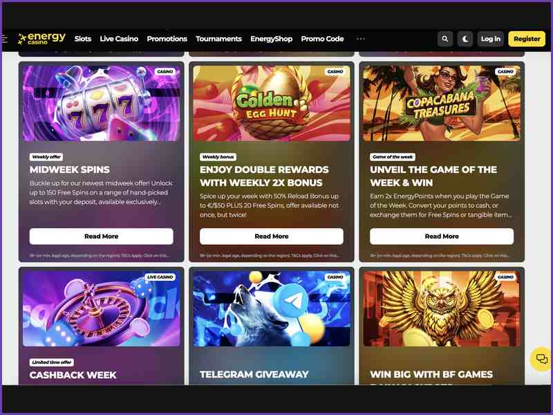 Modes de paiement et recharge de compte sur EnergyCasino