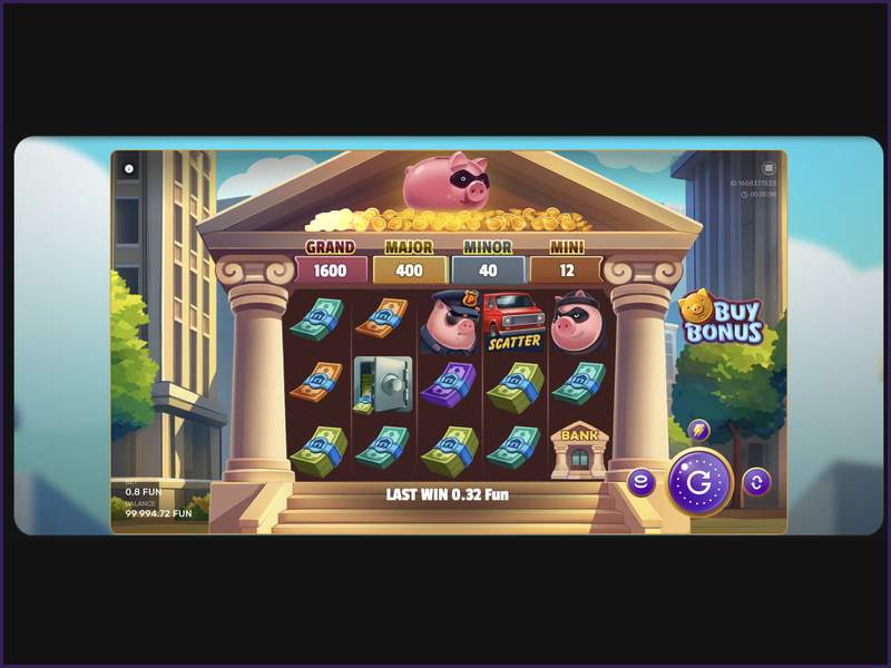 El ambiente de atracos y animaciones de la tragaperras Gangsta Piggy