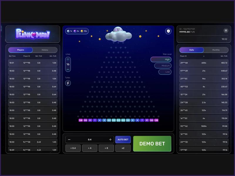 Instructions on how to start a round in the game Plinkoman