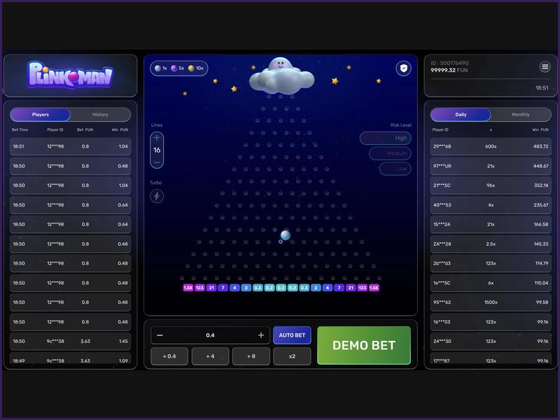 Plinkoman's Controls and Game Screen Design
