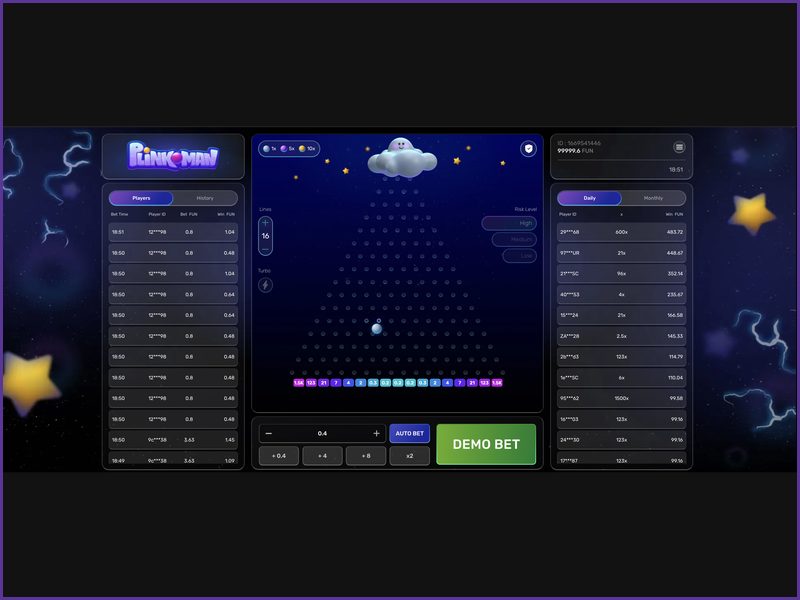 Plinkoman's free trial mode without real money