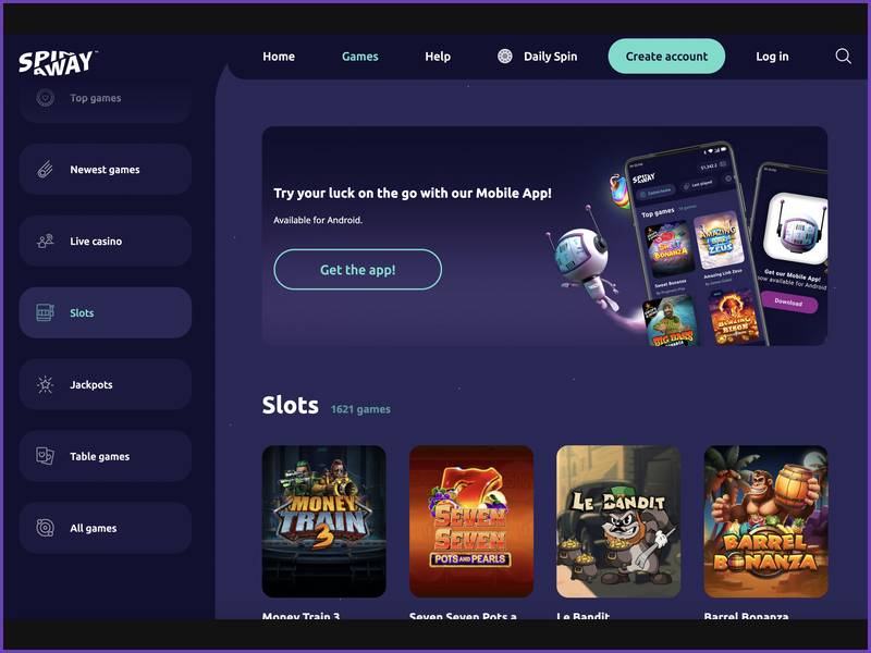 L'interface et les fonctionnalités du casino en ligne SpinAway
