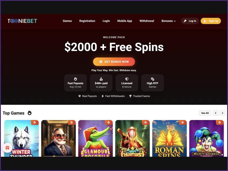 Inscription étape par étape à ToonieBet Casino