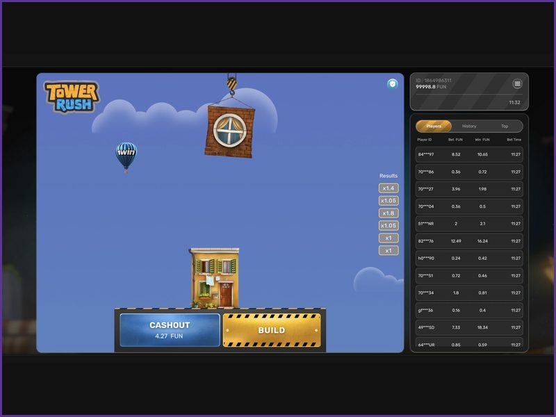 Construction Crane Floors and Multipliers in Tower Rush