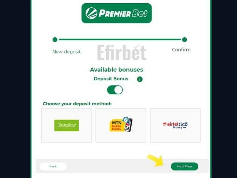 How to deposit in Figoal at PremierBet