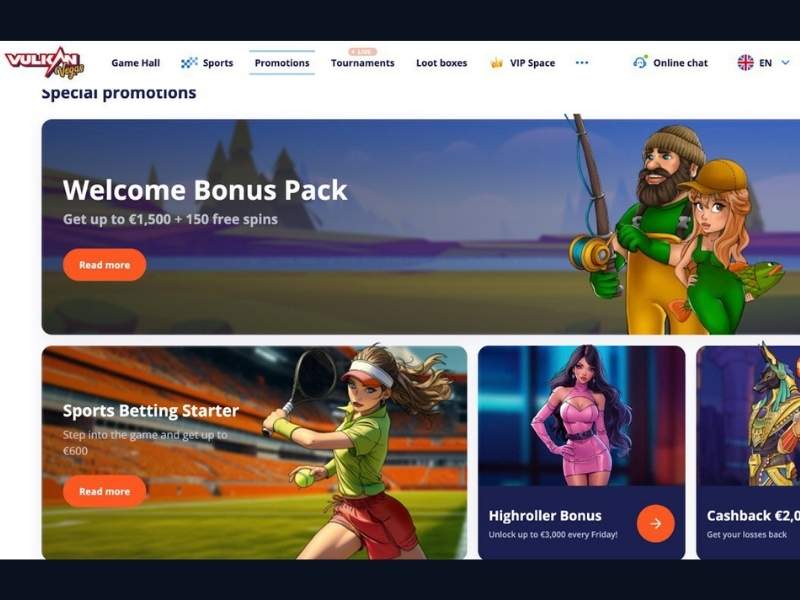 Bónus e promoções no VulkanVegas